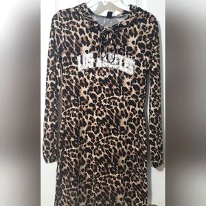 SHEIN Leopard Print Midi Dress - Brown and Black